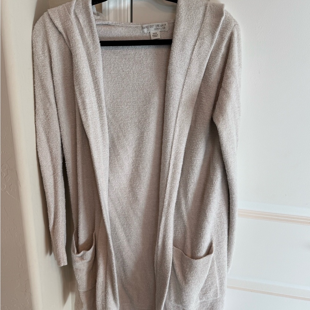 Barefoot Dreams Cream Hooded Cardigan